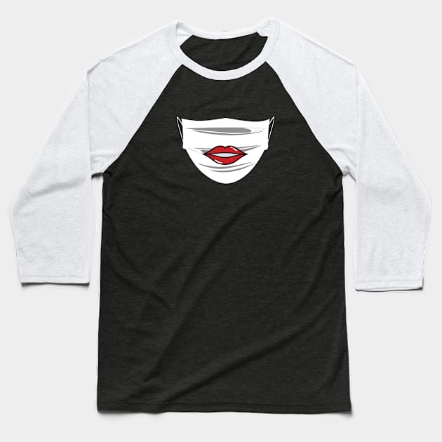 Mask Mouth Baseball T-Shirt by Bungee150